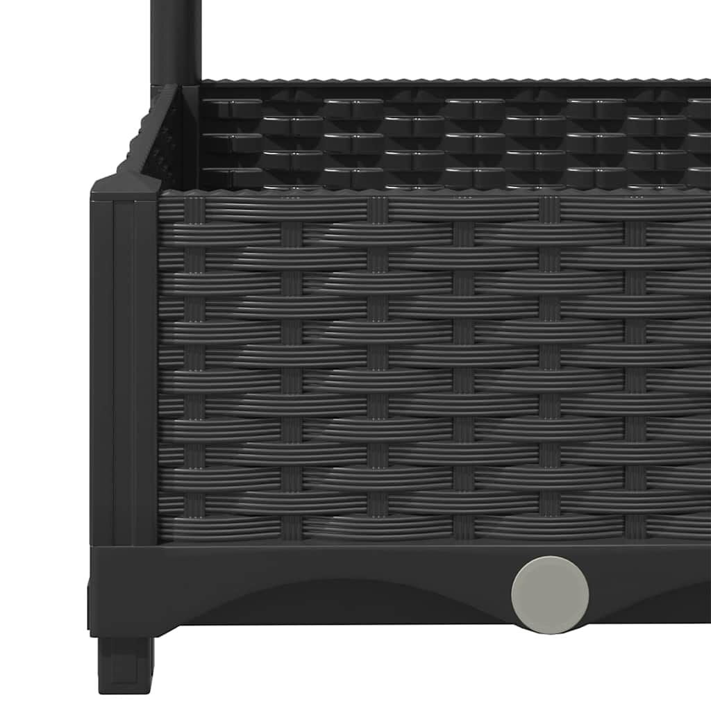 Vidaxl Pflanzkasten mit Rankgitter 120 cm - Schwarz - 34% Rabatt