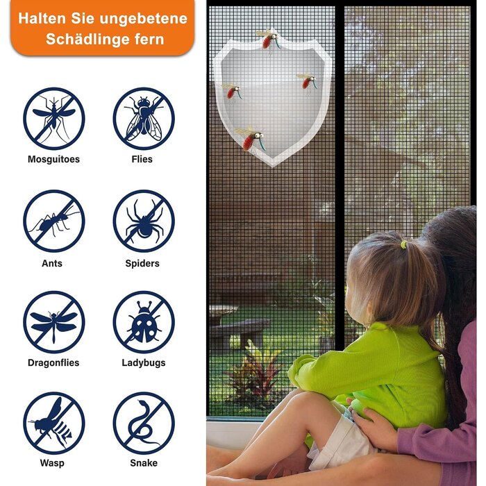 Magnet-Fliegengittertür 110x210 cm - 30% Rabatt auf Glasfaser-Insektenschutz