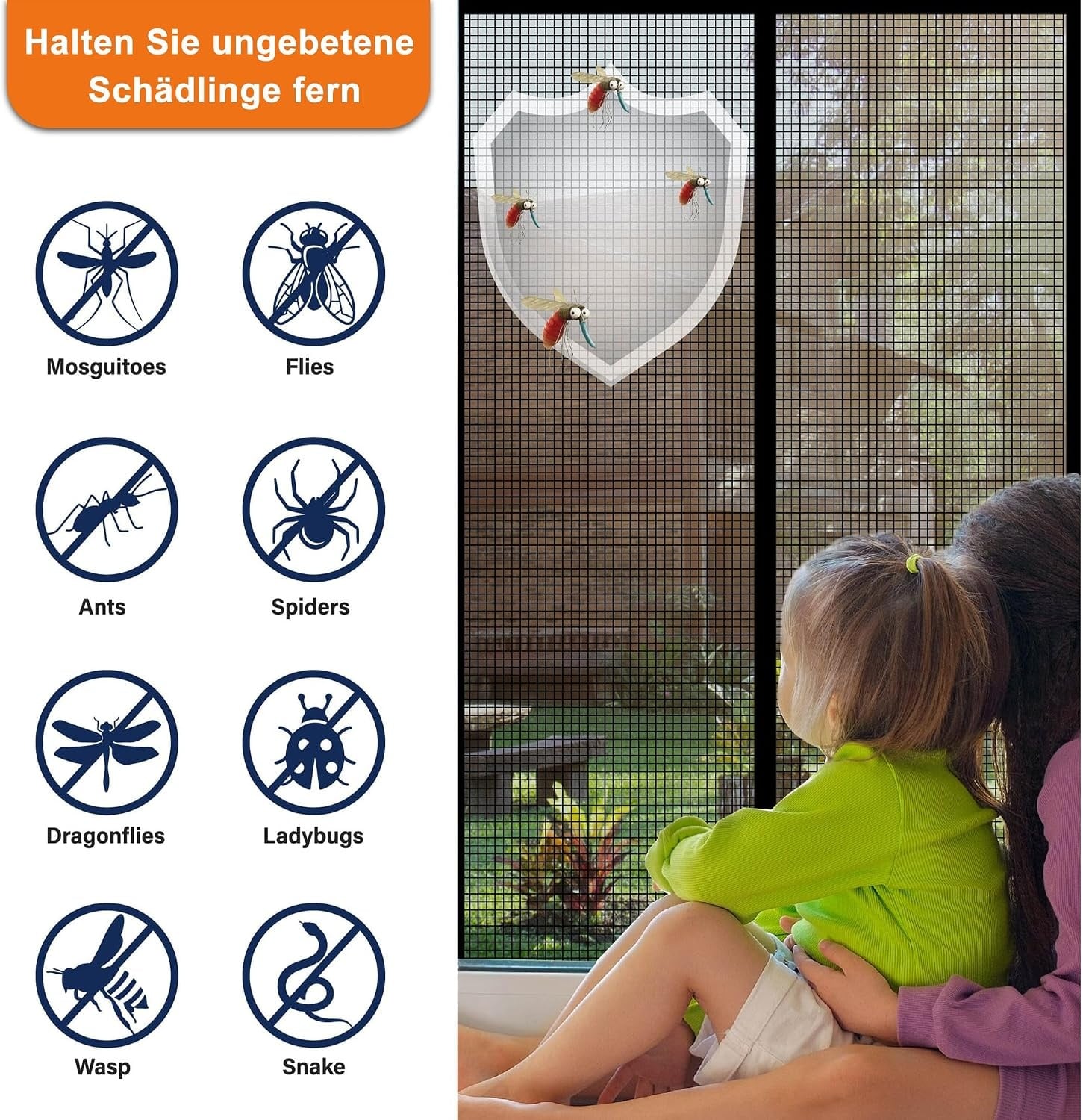 Magnet-Fliegengittertür 110x210 cm - 30% Rabatt auf Glasfaser-Insektenschutz