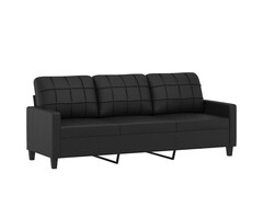 Vidaxl 3-Sitzer-Sofa 180 cm Kunstleder Schwarz - 41% Rabatt
