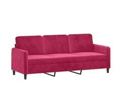 Vidaxl 3-Sitzer Sofa Samt Weinrot 180 cm - Jetzt 46% Rabatt sichern