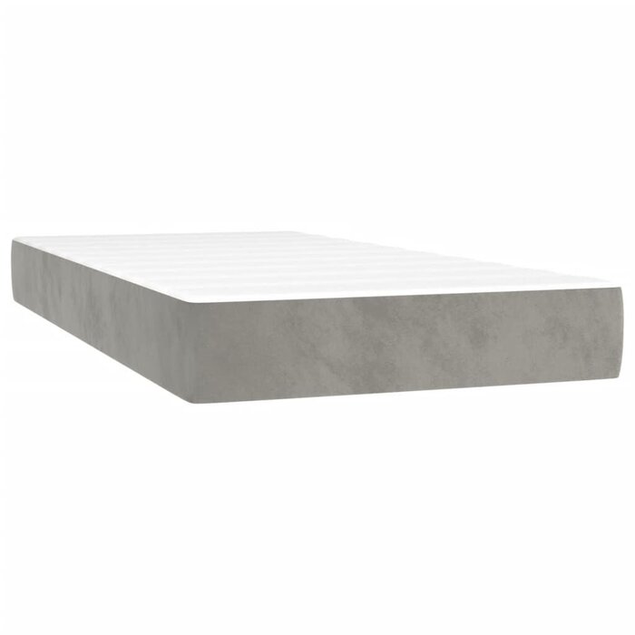 Vidaxl Luxus Taschenfederkernmatratze 90x200cm Samt hellgrau - 35% Rabatt