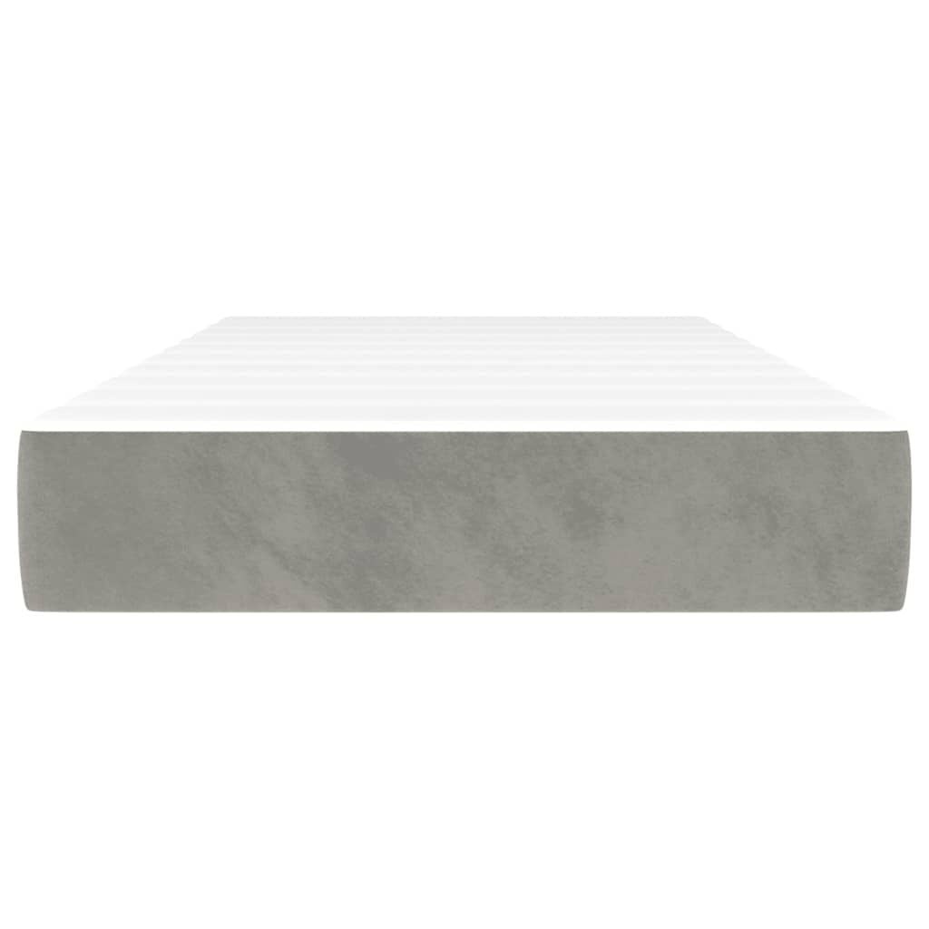 Vidaxl Luxus Taschenfederkernmatratze 90x200cm Samt hellgrau - 35% Rabatt
