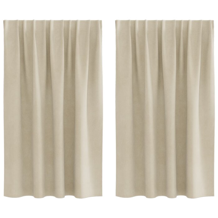 Vidaxl Samtvorhänge in Cremefarben 140x140cm (2er-Set) - 32% Rabatt