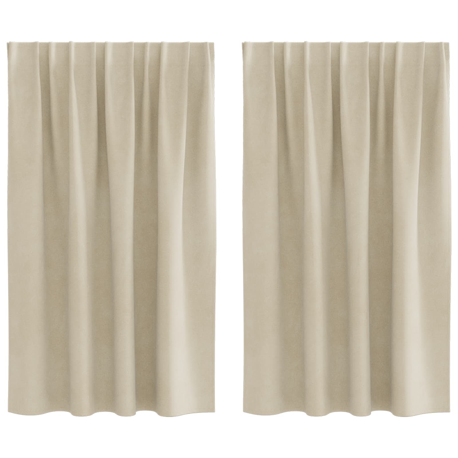 Vidaxl Samtvorhänge in Cremefarben 140x140cm (2er-Set) - 32% Rabatt