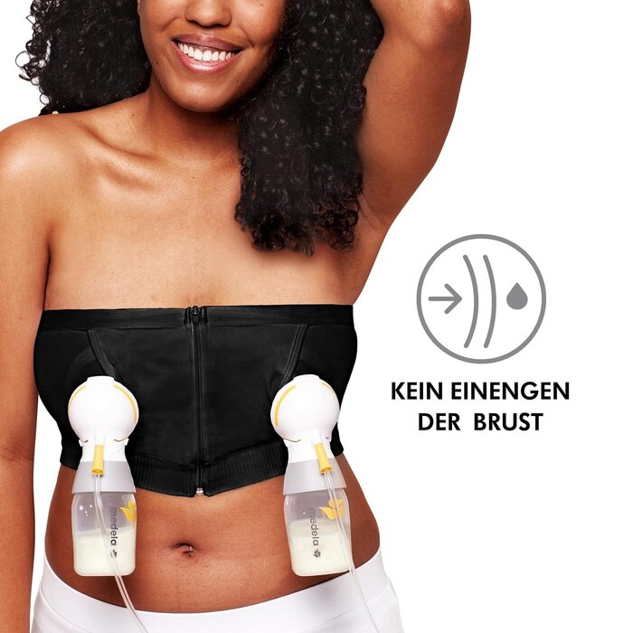 Freihändiges Milchpumpen-Stillbustier - 80% Rabatt - Schwarz, Größe M