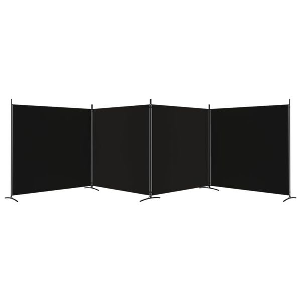 Raumteiler 4 Paneele 698x180 cm - Schwarz - 34% Rabatt