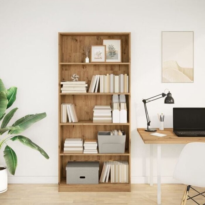 Bücherregal 80x24x176 cm Eiche-Optik - 34% Rabatt