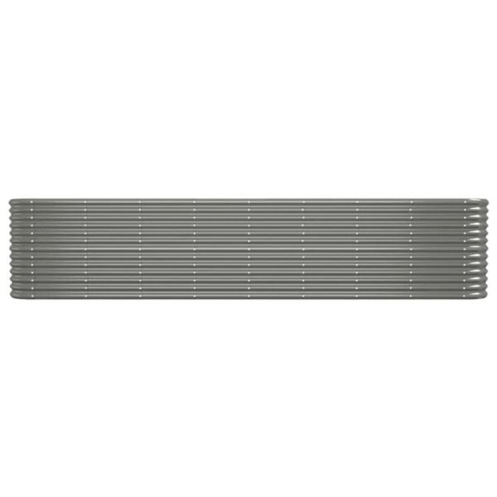 Ovales Hochbeet 332x40x68 cm, Stahl, Grau - 34% Rabatt
