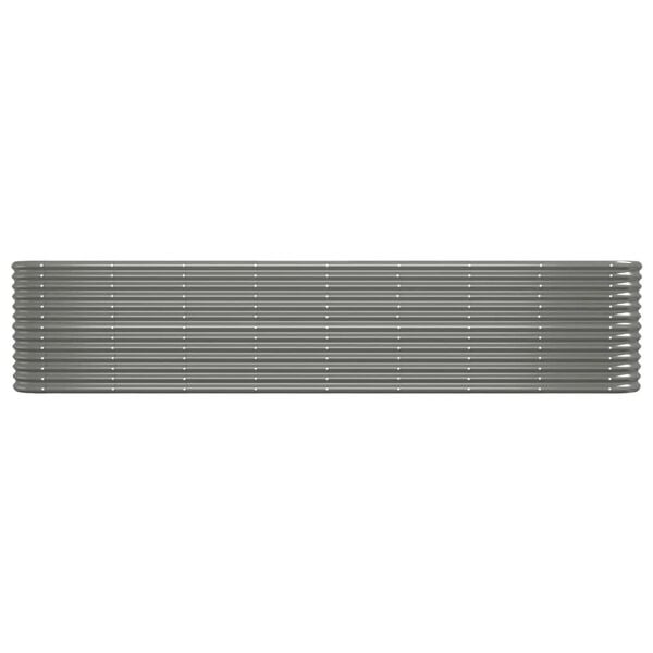 Ovales Hochbeet 332x40x68 cm, Stahl, Grau - 34% Rabatt