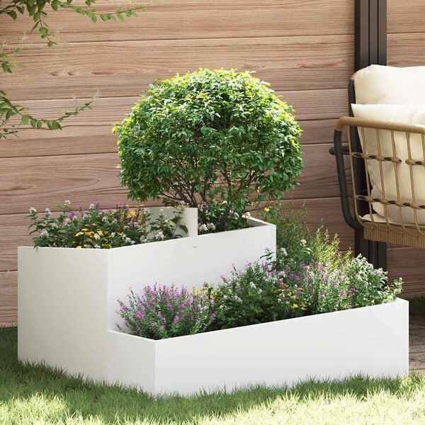 Design Pflanzkübel aus Stahl 80x80x50cm Weiß - 34% Rabatt