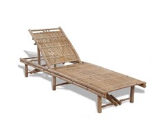 Vidaxl Verstellbare Bambus-Gartenliege 200 x 65 cm - 34% Rabatt