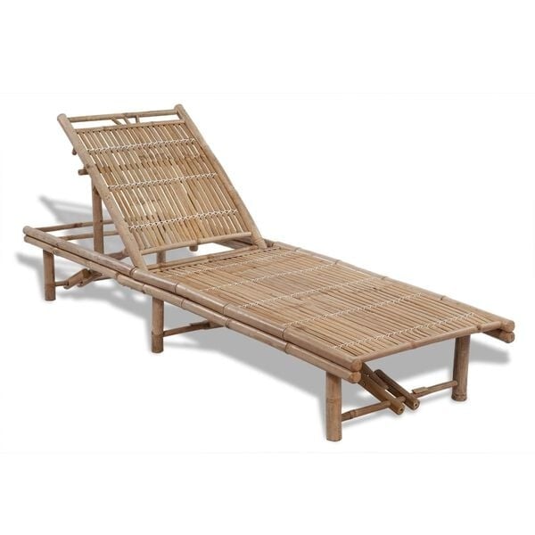 Vidaxl Verstellbare Bambus-Gartenliege 200 x 65 cm - 34% Rabatt
