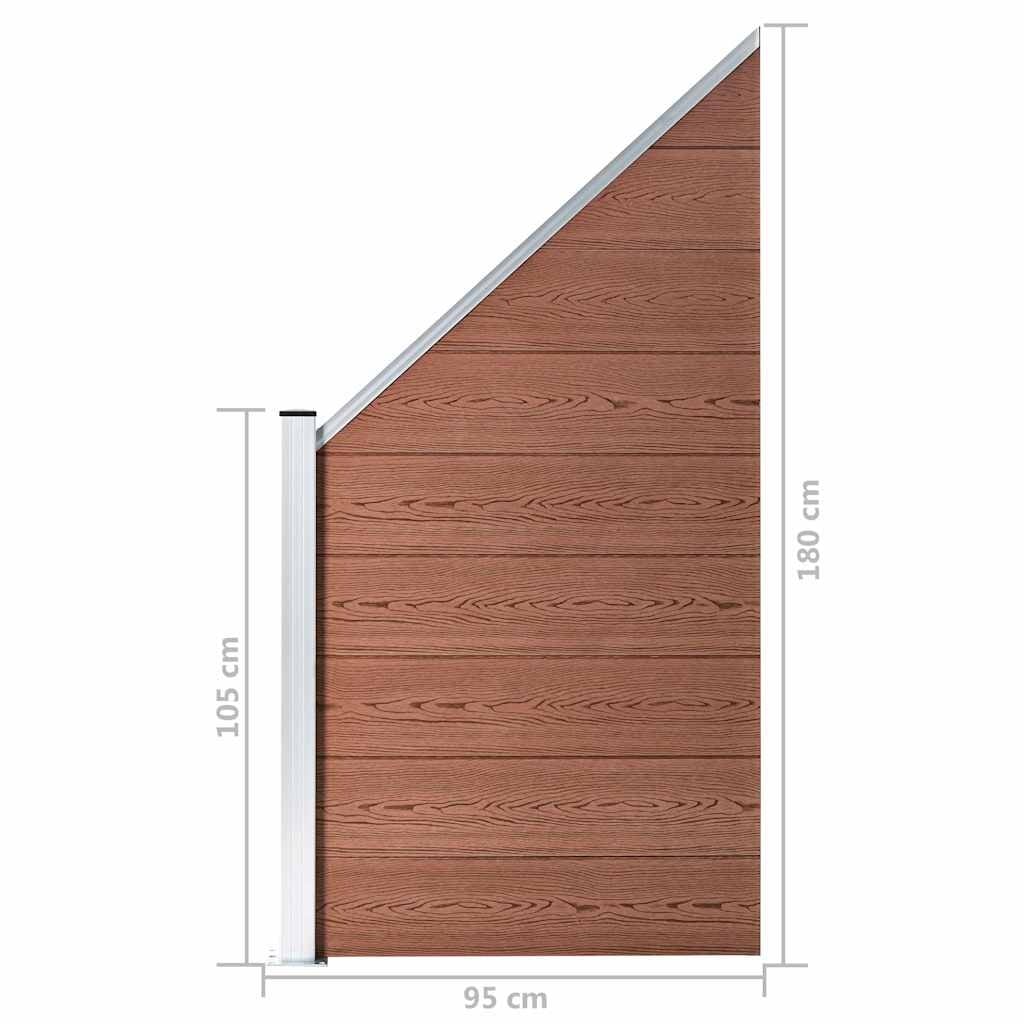 Vidaxl WPC-Sichtschutzelement 95x105-180cm Braun - 35% Rabatt