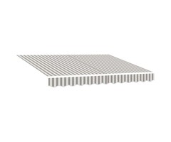 Vidaxl Ersatz-Markisenstoff 380x295 cm Grau-Weiß gestreift - 33% Rabatt