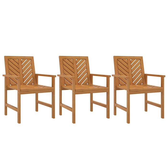 Vidaxl 3er-Set Gartenstühle aus Akazienholz, Fischgrät-Design - 35% Rabatt