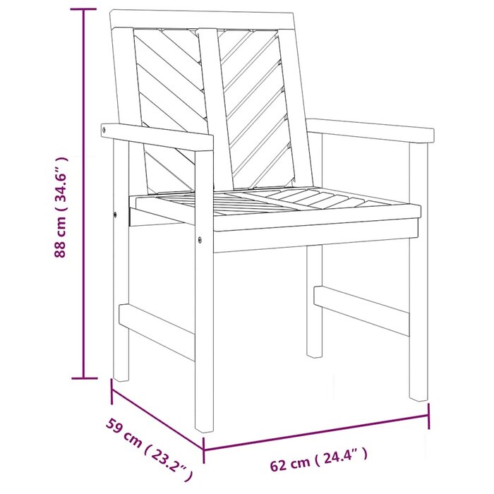 Vidaxl 3er-Set Gartenstühle aus Akazienholz, Fischgrät-Design - 35% Rabatt