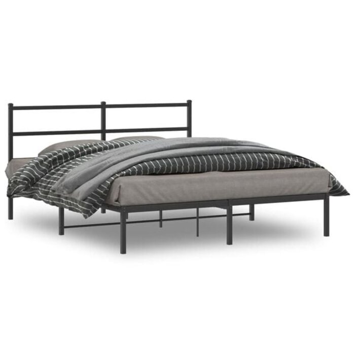 Vidaxl Bettgestell Schwarz 160x200 cm mit Kopfteil - 34% Rabatt