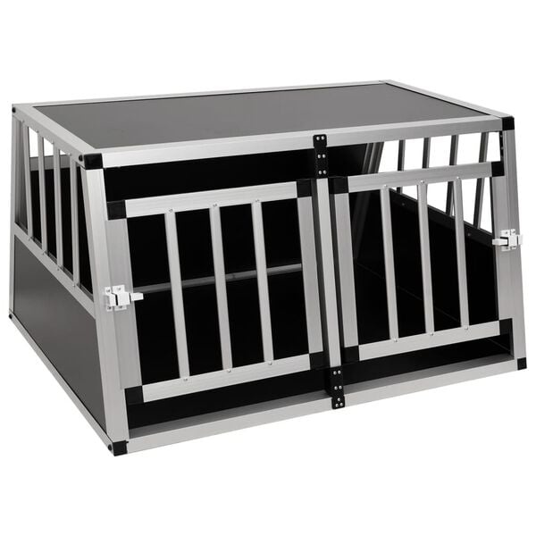 Vidaxl Hundebox Aluminium 89x69x50 cm, zwei Türen - 35% Rabatt