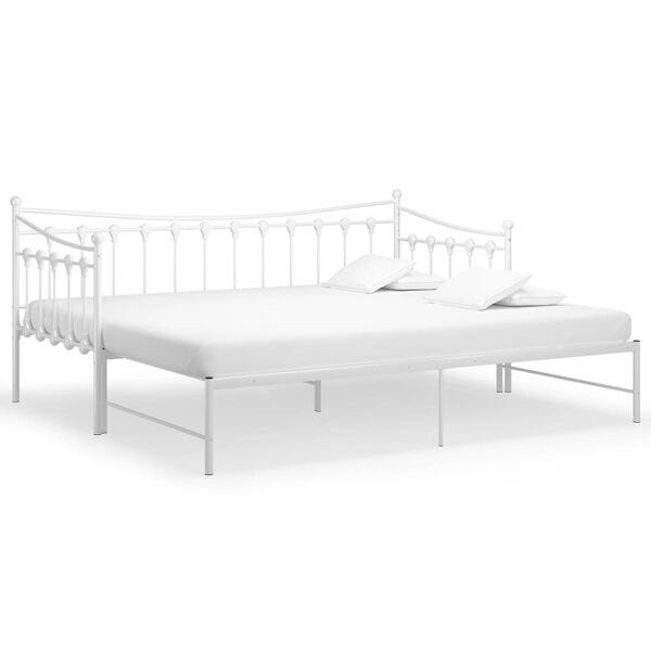 Vidaxl Ausziehbares Schlafsofa 90x200 cm aus Metall, Weiß - 35% Rabatt