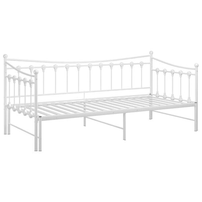 Vidaxl Ausziehbares Schlafsofa 90x200 cm aus Metall, Weiß - 35% Rabatt