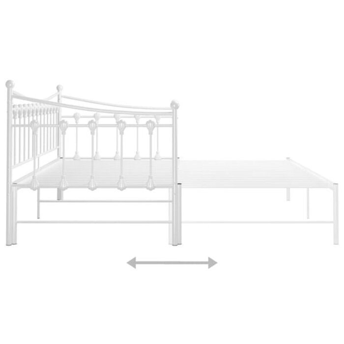 Vidaxl Ausziehbares Schlafsofa 90x200 cm aus Metall, Weiß - 35% Rabatt