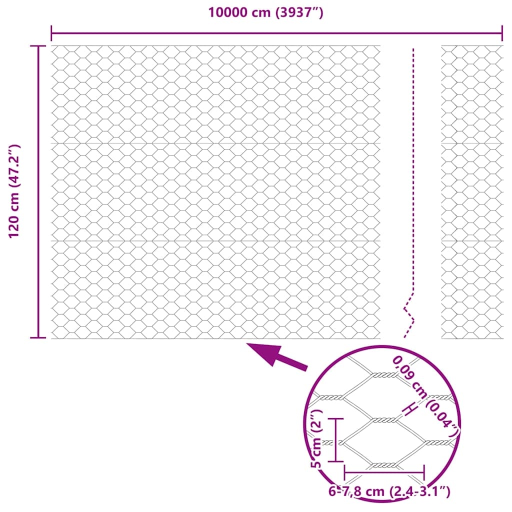 Vidaxl Sechseckgeflecht-Zaun PVC 1,2 x 100 m Grün - 34% Rabatt