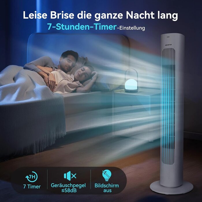 Turmventilator L, Weiß, 50W, mit Fernbedienung - 34% Rabatt