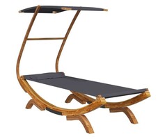 Vidaxl Sonnenliege mit Sonnendach aus gebogenem Holz, Anthrazit - 35% Rabatt