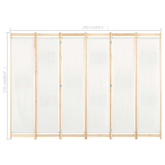 Vidaxl 6-Paneel Raumteiler Cremeweiß 240x170cm - 34% Rabatt