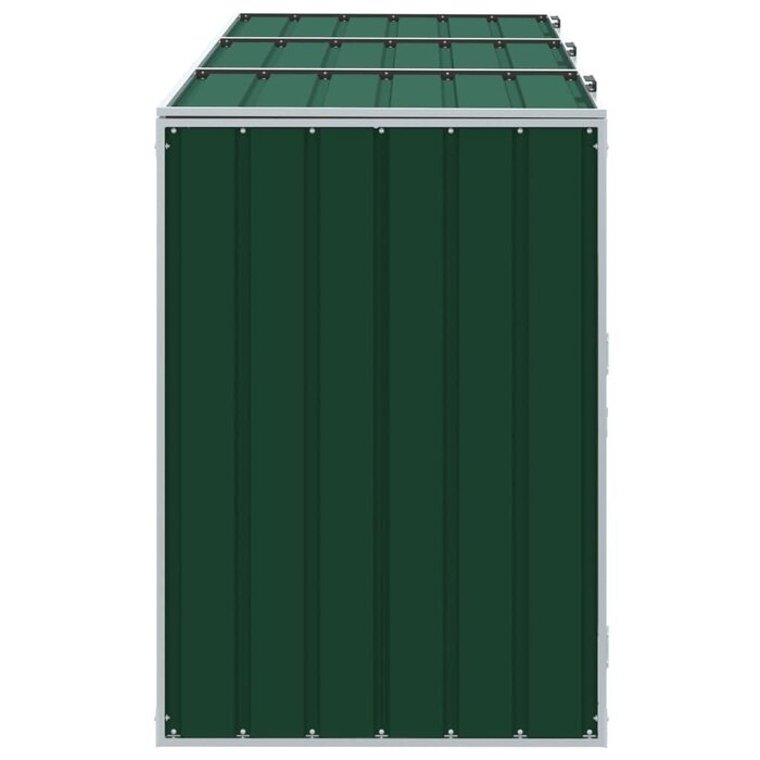 Vidaxl Mülltonnenbox für 3 Tonnen Stahl Grün - 35% Rabatt