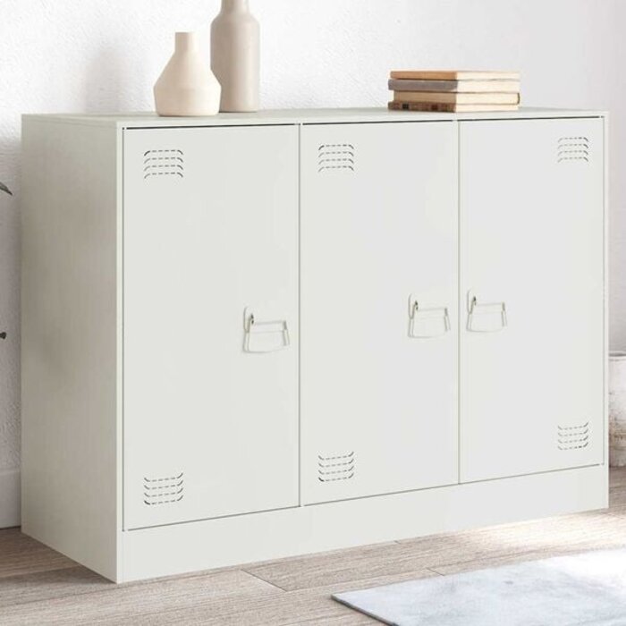 Vidaxl Sideboard aus Stahl - Weiß 99x39x73cm - 35% Rabatt - Ausgepackt