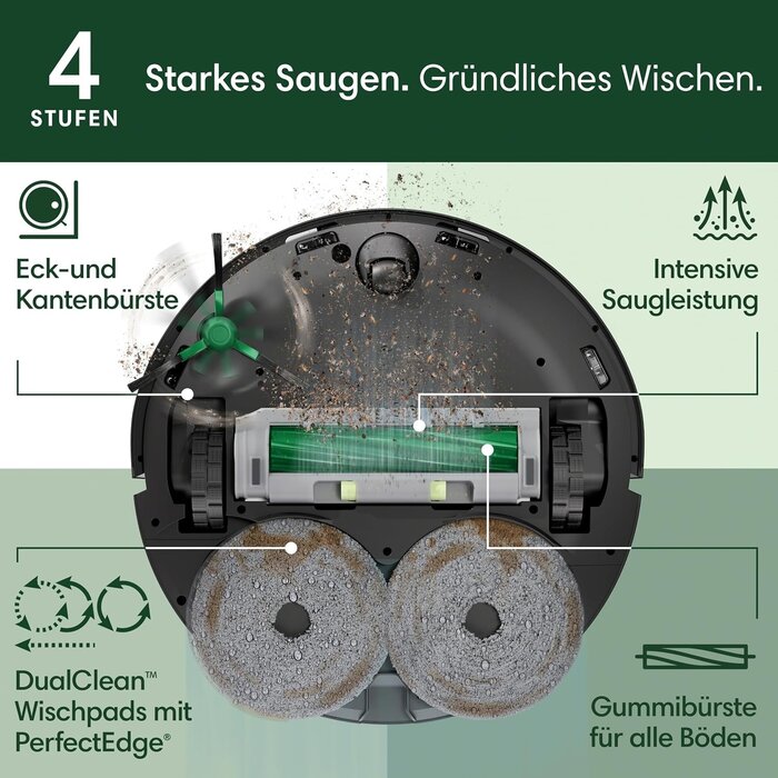 Saugroboter mit Wischfunktion & AutoWash-Station, 7000 Pa, Schwarz - 35% Rabatt