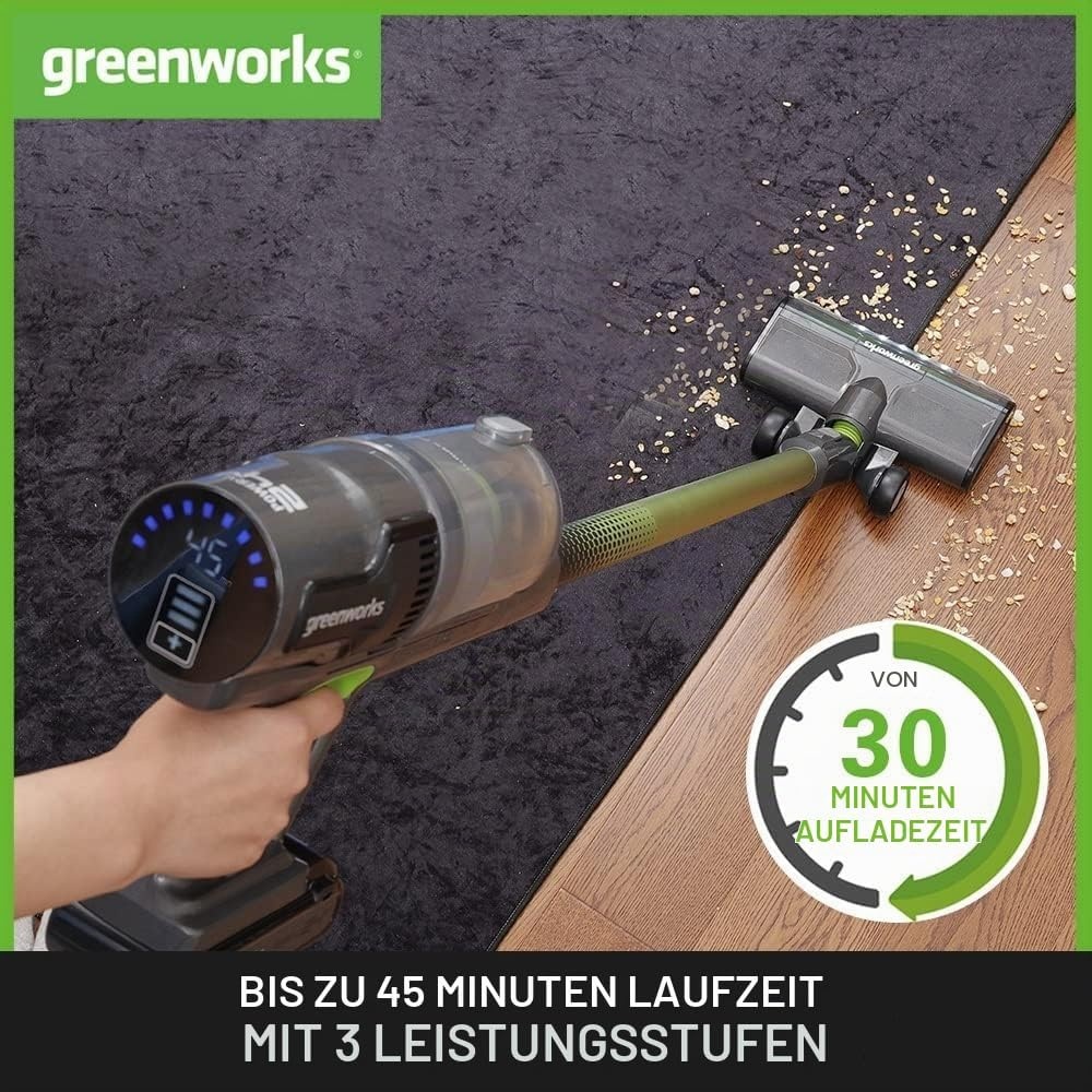 Akku-Stielstaubsauger 500W mit HEPA-Filter & LED - Grün - 34% Rabatt