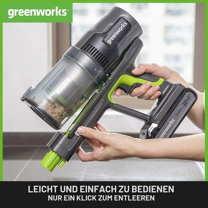 Akku-Stielstaubsauger 500W mit HEPA-Filter & LED - Grün - 34% Rabatt