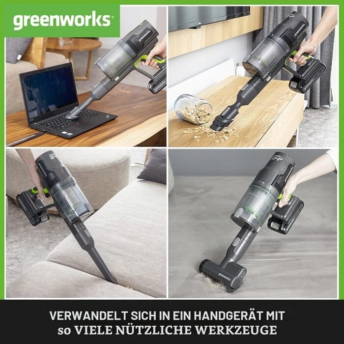 Akku-Stielstaubsauger 500W mit HEPA-Filter & LED - Grün - 34% Rabatt