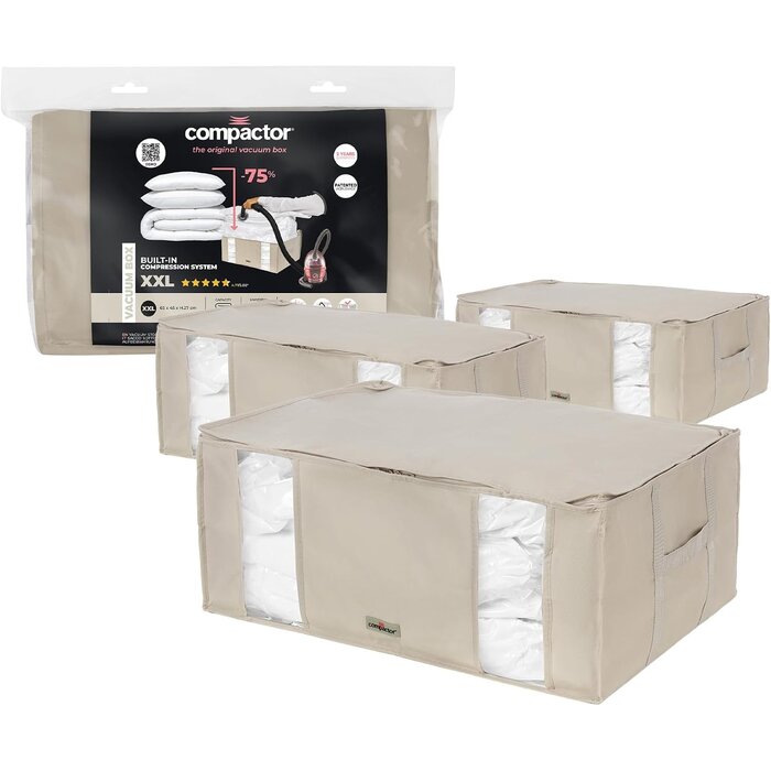3er-Set Vakuum-Aufbewahrungsboxen XXL 210L - 33% Rabatt