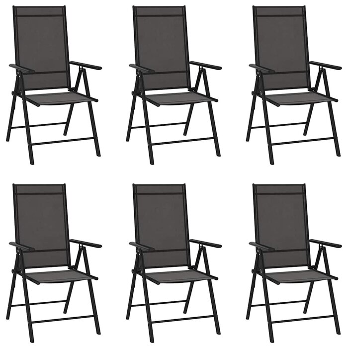 Vidaxl 6-teiliges Klappstuhl-Set aus Aluminium - Schwarz - 35% Rabatt