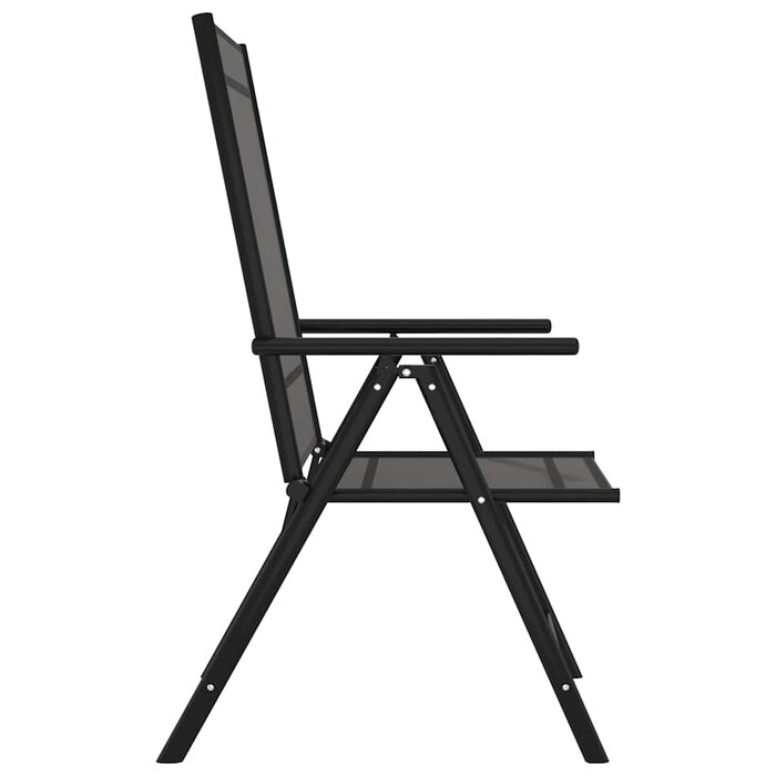 Vidaxl 6-teiliges Klappstuhl-Set aus Aluminium - Schwarz - 35% Rabatt