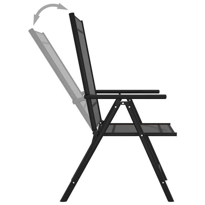 Vidaxl 6-teiliges Klappstuhl-Set aus Aluminium - Schwarz - 35% Rabatt