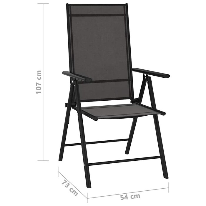 Vidaxl 6-teiliges Klappstuhl-Set aus Aluminium - Schwarz - 35% Rabatt