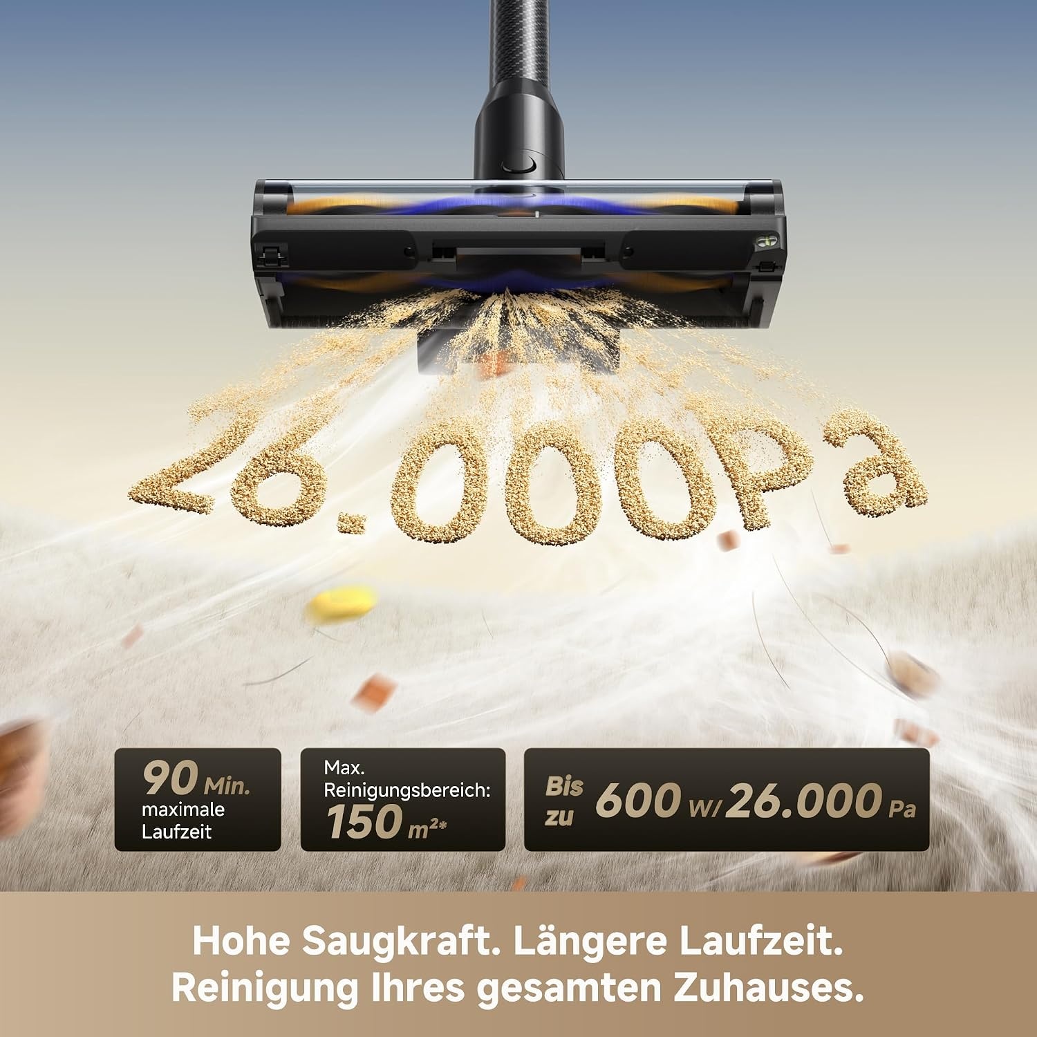 Dreame Akku-Stabstaubsauger 600W, 26.000 Pa, 90 Min. Laufzeit - 35% Rabatt