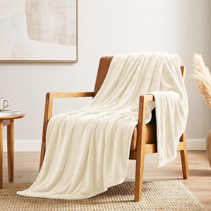 2er-Set Flanell-Fleece-Decken 150x200 cm - Cremeweiß - 30% Rabatt