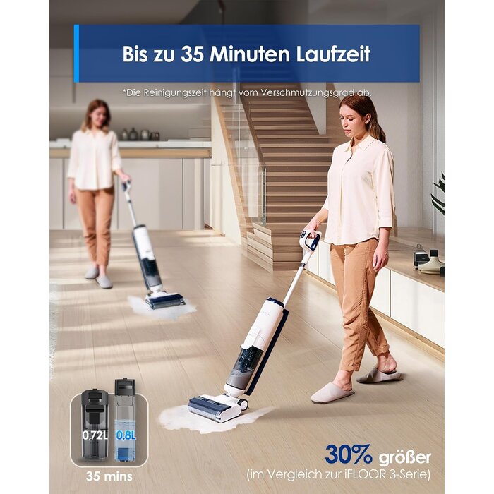 Akku-Nass-Trockensauger für Hartböden - 35% Rabatt - Blau