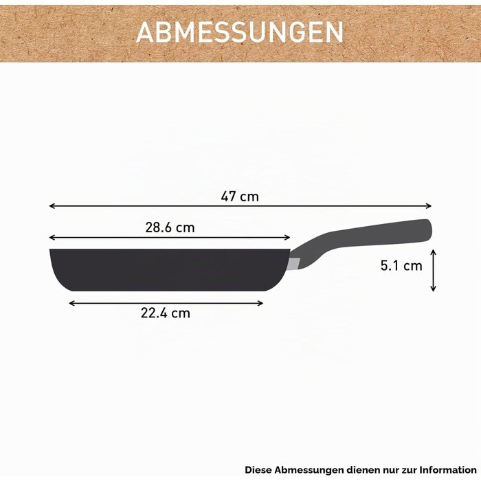 Bratpfanne 28 cm | Keramik-Antihaft | 100% recyceltes Aluminium | 33% Rabatt
