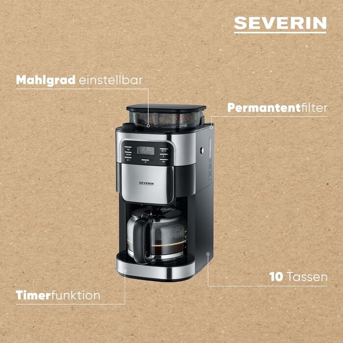 Kaffeemaschine mit Mahlwerk 10 Tassen - 35% Rabatt