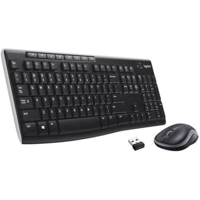 Kabelloses Tastatur- & Maus-Set, AZERTY, Schwarz - 31% Rabatt