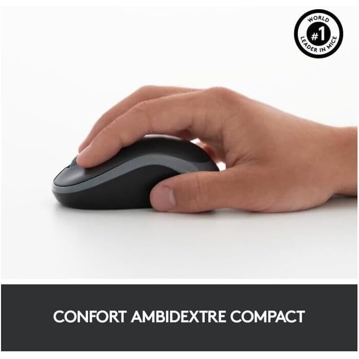 Kabelloses Tastatur- & Maus-Set, AZERTY, Schwarz - 31% Rabatt