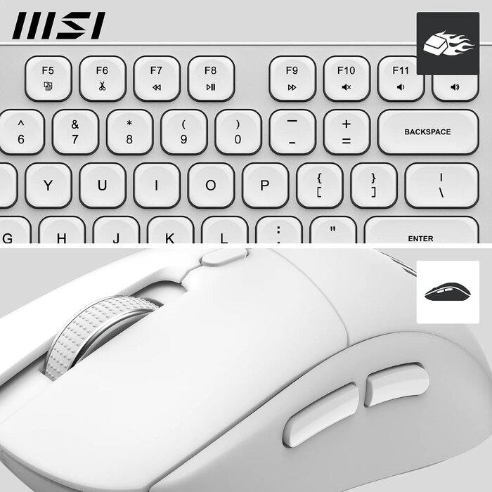Gaming Tastatur und Maus Set, AZERTY, Weiß - 32% Rabatt
