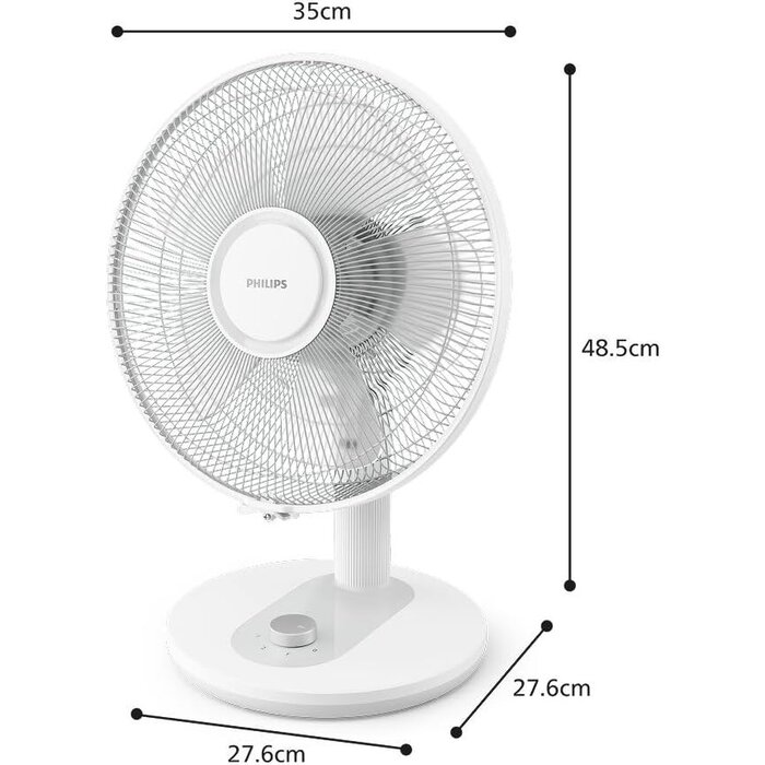Tischventilator Serie 1000 - 35 dB - Weiß - 48,5 cm - 33% Rabatt